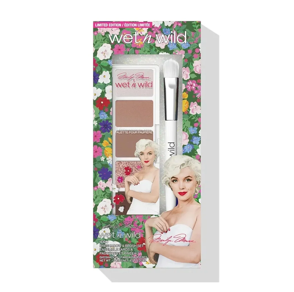 Wet n Wild X Marilyn Monroe Icon Eyeshadow & Brush Set, 5-Pan Eyeshadow Palette